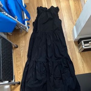 Ruffle sleeve cotton midi